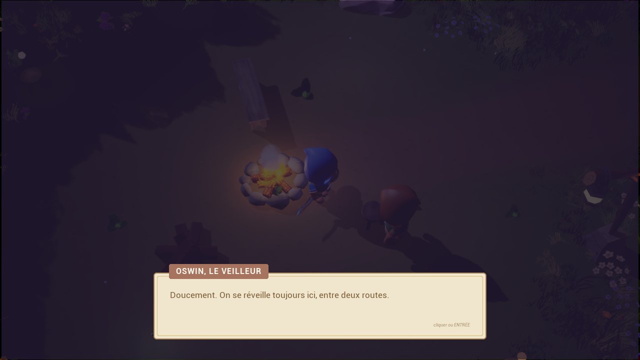 AYLIS by Oswin's fire in the Entre-monde, the camp between two visions